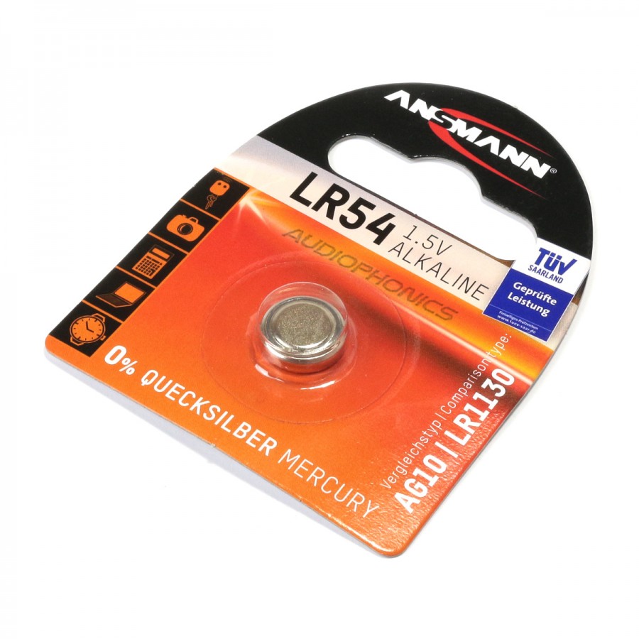 ANSMANN Pile Bouton Alcaline LR1130 AG10 LR54 1.5V Audiophonics