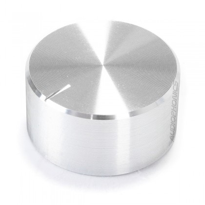 Knob Aluminium Notched Shaft 25x13mm Ø6mm Silver