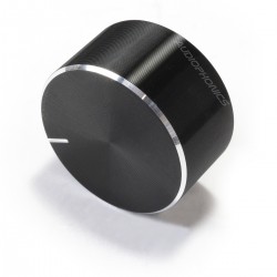 Knob Aluminium Notched Shaft 25x13mm Ø6mm Black