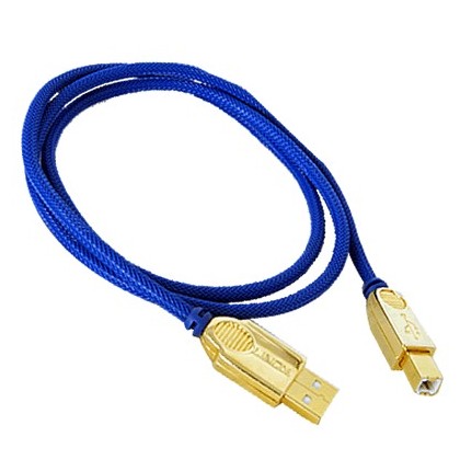 Câble USB-A Male / USB-B Male 2.0 Blindé Plaqué Or 24k 0.50m