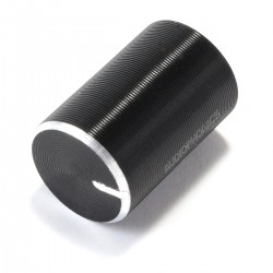 Bouton Aluminium Axe Cranté 10x15mm Ø6mm Noir