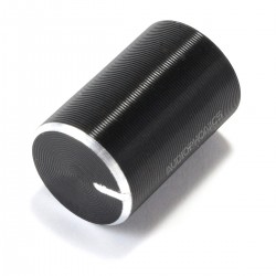 Knob Aluminium Notched Shaft 10x15mm Ø6mm Black