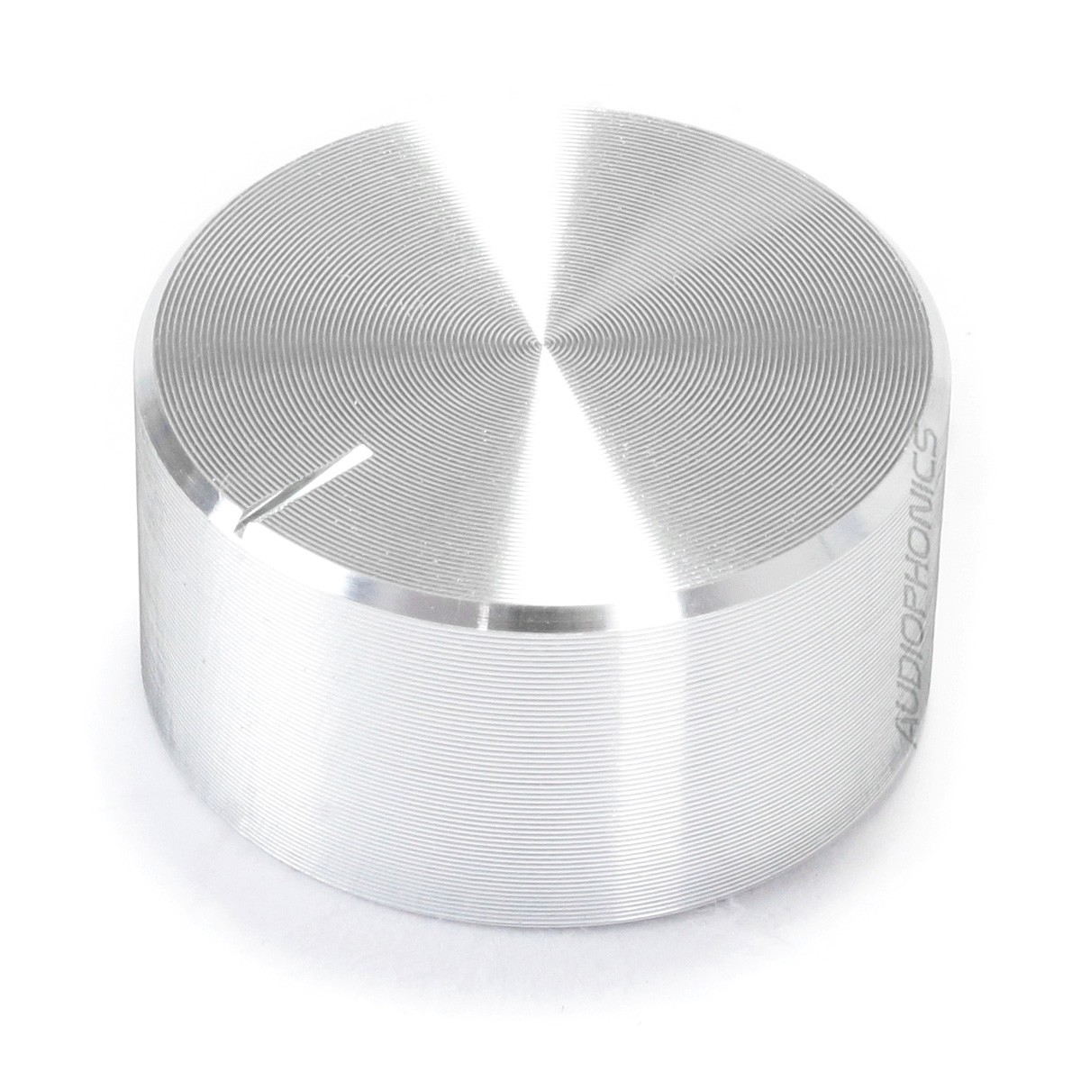 Knob Aluminium Notched Shaft 30x10mm Ø6mm Silver