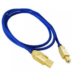 Câble USB-A Male / USB-B Male 2.0 Blindé Plaqué Or 24k 5m