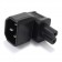 Power Adapter IEC C14 3 Pole to IEC C7 2 Pole Angled