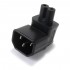 Power Adapter IEC C14 3 Pole to IEC C7 2 Pole Angled