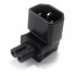 Power Adapter IEC C14 3 Pole to IEC C7 2 Pole Angled