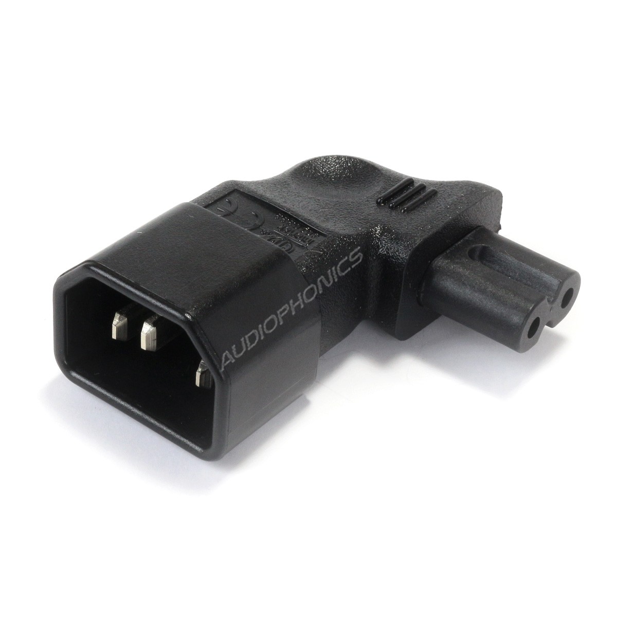 Adaptateur Secteur IEC C14 3 Pôles vers IEC C7 2 Pôles Coudé Plat