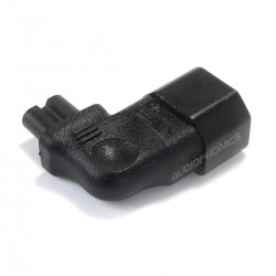 Adaptateur secteur IEC C14 3 pôles vers IEC C7 2 pôles Coudé plat