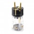 ELECAUDIO PS-24GC Connecteur Secteur Schuko Type E/F Plaqué Or 24K 3µ Ø16.5mm Transparent