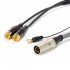 AUDIOPHONICS Câble DIN 5 Broches vers RCA Stéréo avec Fil de Masse Cuivre OFC Plaqué Or 1.5m