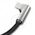 Câble USB-A mâle / Micro USB Male Coudé 90° Connecteur métal 1m