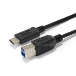 Câble USB 3.1 USB-B mâle vers USB-C réversible mâle OTG 1m