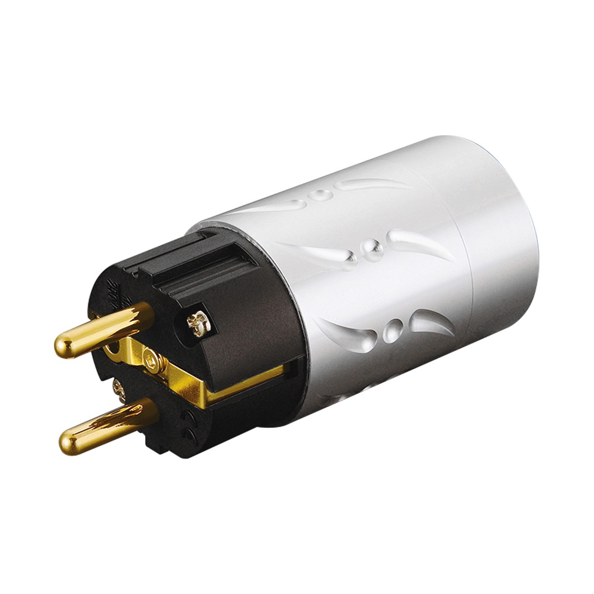 VIBORG VE502G Schuko Type E/F Power Connector Silver / Gold 24k Plated Pure Copper Ø20mm