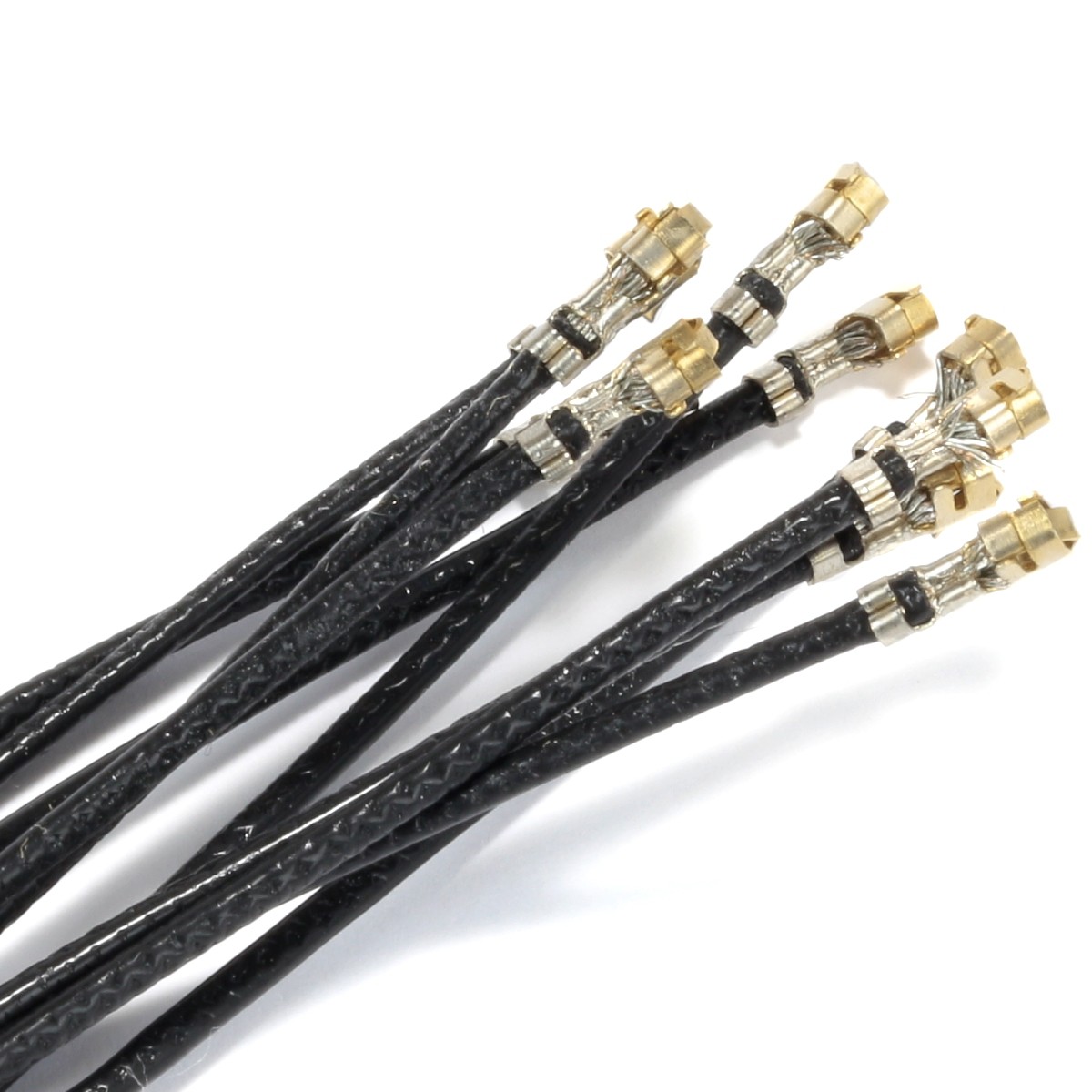 XH 2.54mm Female to Bare wires Cable 1 Pole No Casing Gold Plated PTFE Black 30cm (x10)