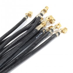 XH 2.54mm Female to Bare wires Cable 1 Pole No Casing Gold Plated Silicone Black 30cm (x10)
