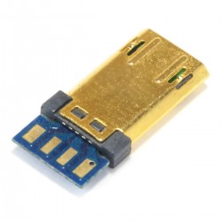 Connecteur USB 5PIN mâle Type C plaqué or réversible