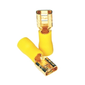 FURUTECH F210 (G) Female Blade Connectors 6.3mm Isolated Gold Plated 5.5mm² Yellow (Set x10)