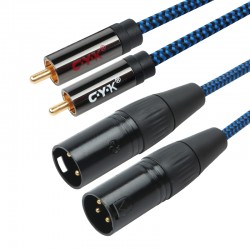 CYK Câble de modulation stéréo RCA - XLR mâle Cuivre OFC plaqué Or 24K 5m