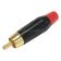 Plated RCA connector gold Red Ø 6.5mm (Unit)