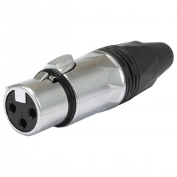 XLR Female Connector Gold Silver Plated Ø 8mm (Unit)