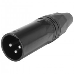 XLR Male Connector Gold Plated Black Ø 8mm (Unit)