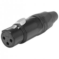 XLR Female Connector Gold Plated Black Ø 8mm (Unit)