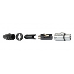 XLR Female Connector Gold Plated Black Ø 8mm (Unit)