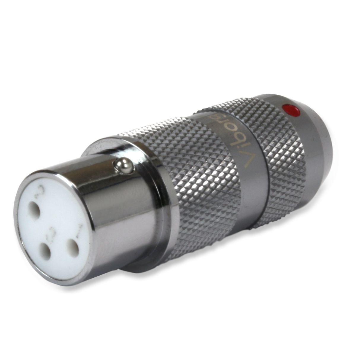 VIBORG XF-202R Rhodium Plated Pure Copper 3 Way Female XLR Connector Ø11mm Red (Unit)