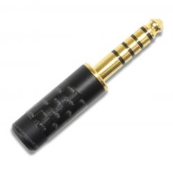 Jack 4.4mm connector TRRRS Gold Plated Black Ø 4mm (Unit)