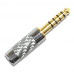 Jack 4.4mm connector TRRRS Gold Plated Silver Ø 4mm (Unit)