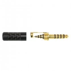 Jack 4.4mm connector TRRRS Gold Plated Black Ø 4mm (Unit)