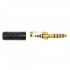 Jack 4.4mm connector TRRRS Gold Plated Ø4mm (Unit) Black