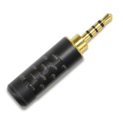 Jack Connector 2.5mm gold plated TRRS Ø 4mm Black (Unit)