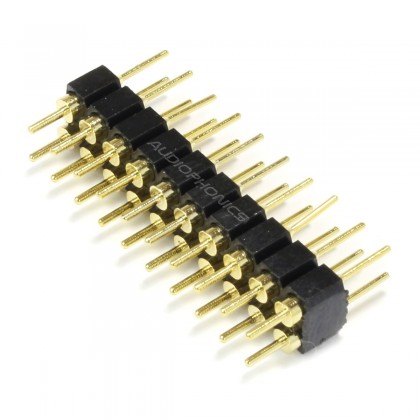 Connecteur Barrette Droit Mâle / Mâle 2x10 Pins Ronds 2.54mm