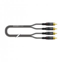 SOMMERCABLE ONYX 2025 Câble de Modulation Plaqué Or RCA-RCA Noir 0.5m