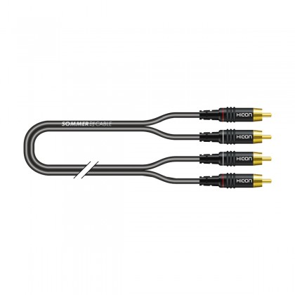 SOMMERCABLE ONYX 2025 Câble de Modulation Plaqué Or RCA-RCA Noir 0.5m