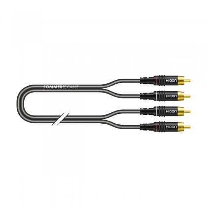SOMMERCABLE ONYX 2025 Interconnect Cable Male RCA to Male RCA Gold Plated 0.5m Black