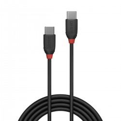 LINDY BLACK LINE Male USB-C 3.1 to Male USB-C 3.1 Cable SuperSpeed+ 10Gbps 3A 0.5m