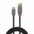 LINDY BLACK LINE Male USB-C 3.1 to Male USB-A 3.0 Cable Gold Plated SuperSpeed+ 10Gbps 5A 0.5m