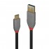 LINDY BLACK LINE Male USB-C 3.1 to Male USB-A 3.1 Cable Gold Plated SuperSpeed+ 10Gbps 5A 0.5m