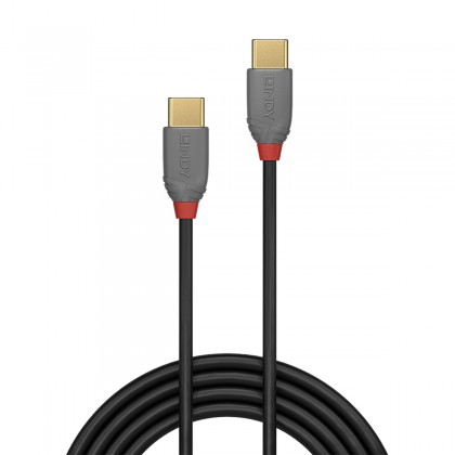 LINDY ANTHRA LINE Câble USB-C Mâle vers USB-C Mâle 2.0 Plaqué Or 3m