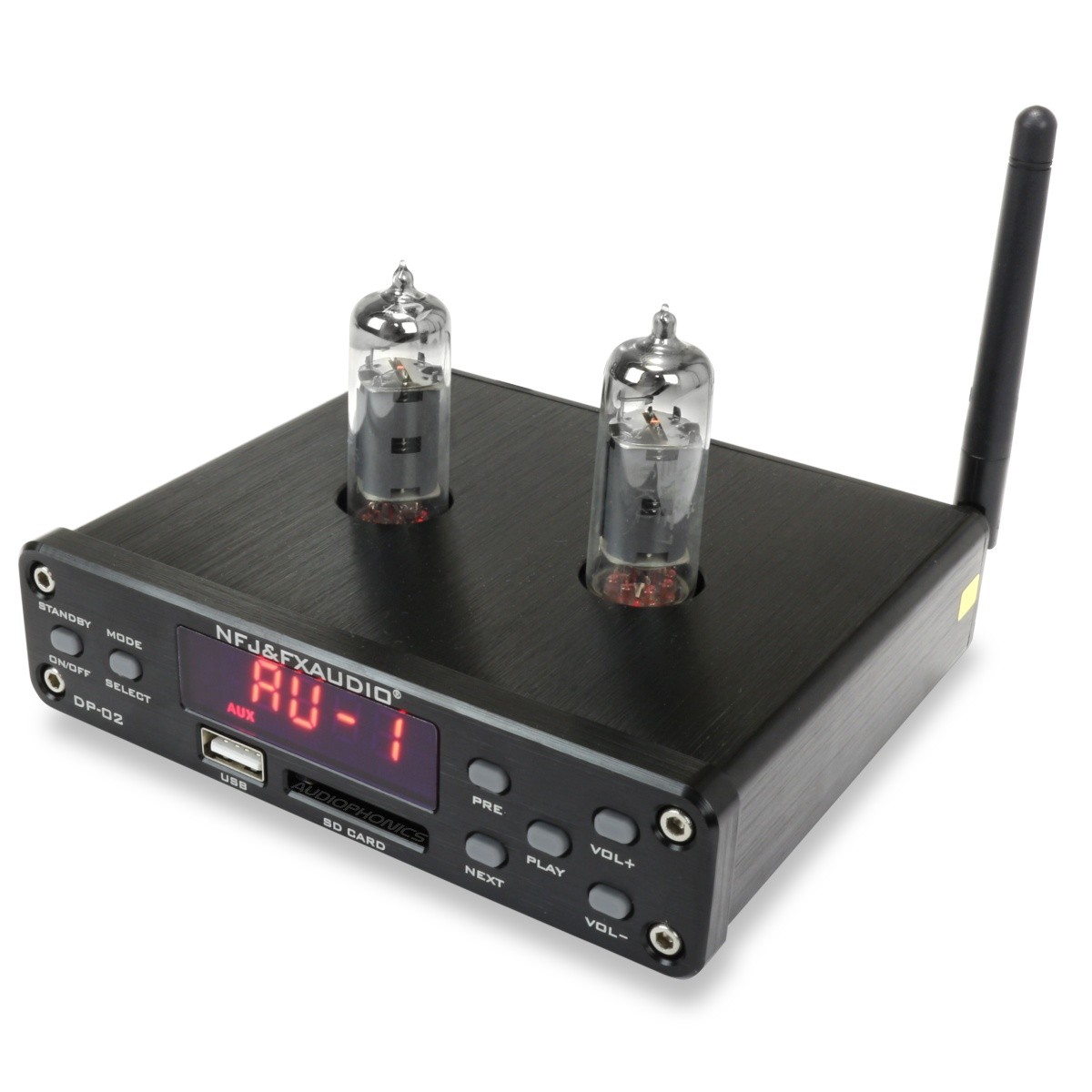 FX-AUDIO DP-02 Tube Preamplifer 6K4 / Files player USB SD / Bluetooth