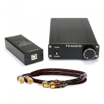 Pack FX-AUDIO FX1002A 2x125W Amplifier + FX-AUDIO FX01 USB DAC + DYNAVOX RCA Cable