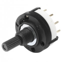 RS26 4 poles 3-position selector Ø6mm Notched Axis
