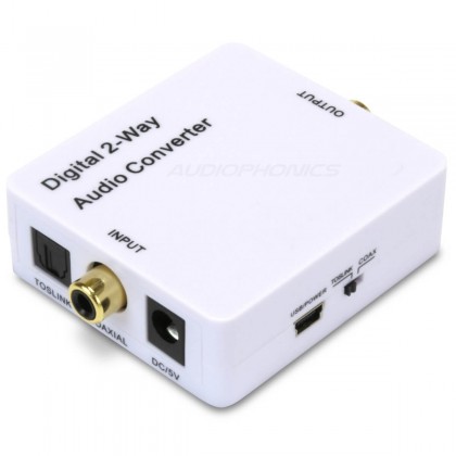 Adaptateur Convertisseur SPDIF Coaxial vers Toslink / Toslink vers Coaxial