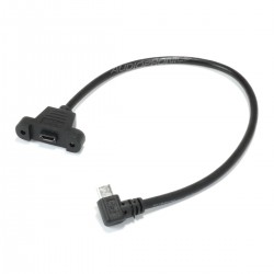 Pass male angled micro USB-B to partition micro USB female 30cm