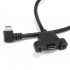 Panel Mount Angled Male Micro USB to Female Micro USB 30cm