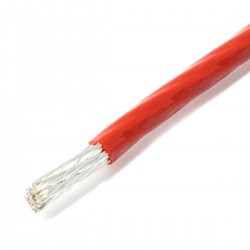 Copper / Silver Wiring Cable 4mm² PTFE Sleeve Ø 3.6mm Red