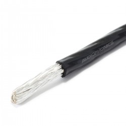 Copper / Silver Wiring Cable 4mm² PTFE Sleeve Ø 3.6mm Black